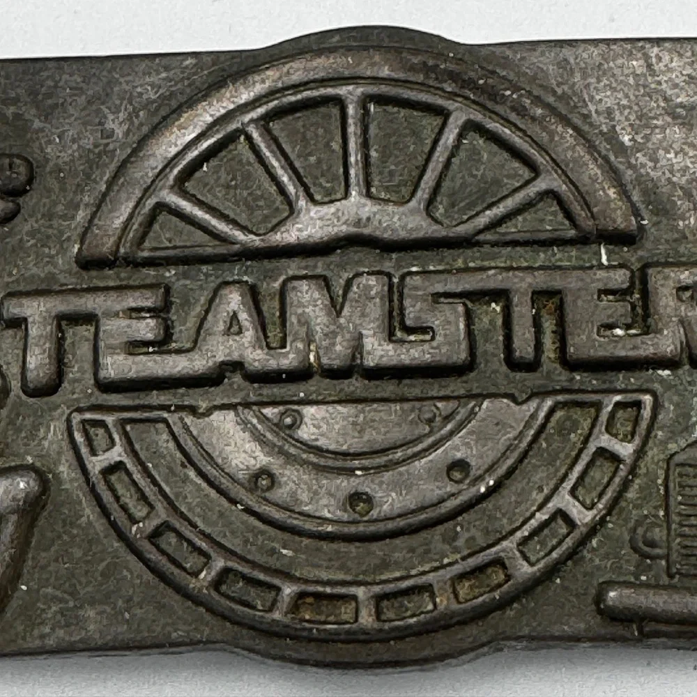 Vintage Teamster Belt Buckle Trucking Union Horse‎ Semi Truck Metal Americana